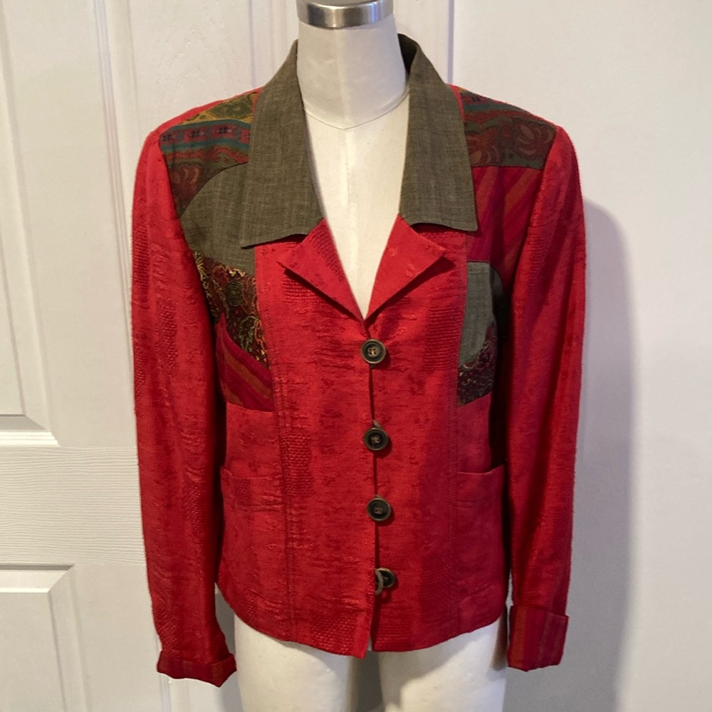 Canvasbacks Red Patchwork Jacket 8 - image 1
